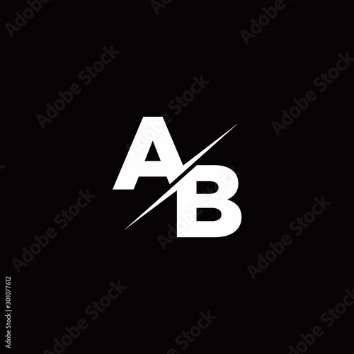 AB Logo Letter Monogram Slash with Modern logo designs template