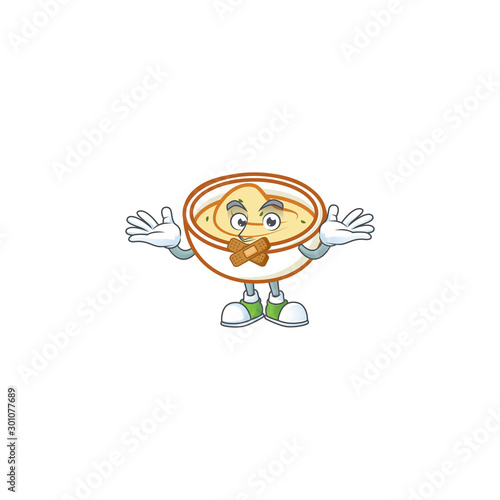 Mashed potatoes in bowl with silent character