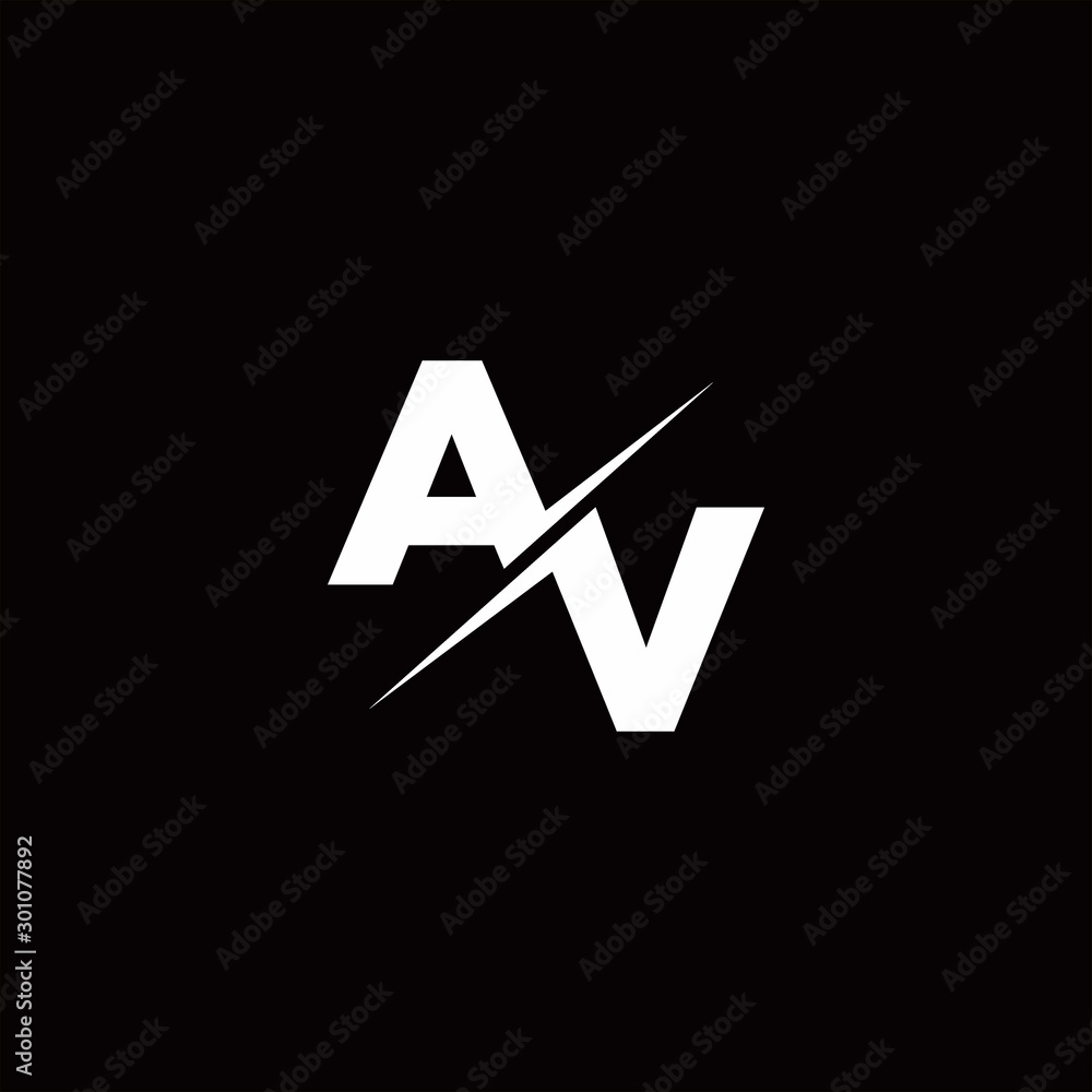 AV Logo Letter Monogram Slash with Modern logo designs template AV Logo Letter Monogram Slash with Modern logo designs template