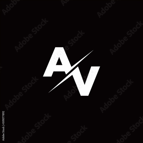 AV Logo Letter Monogram Slash with Modern logo designs template