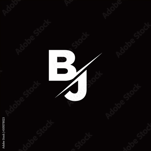 BJ Logo Letter Monogram Slash with Modern logo designs template