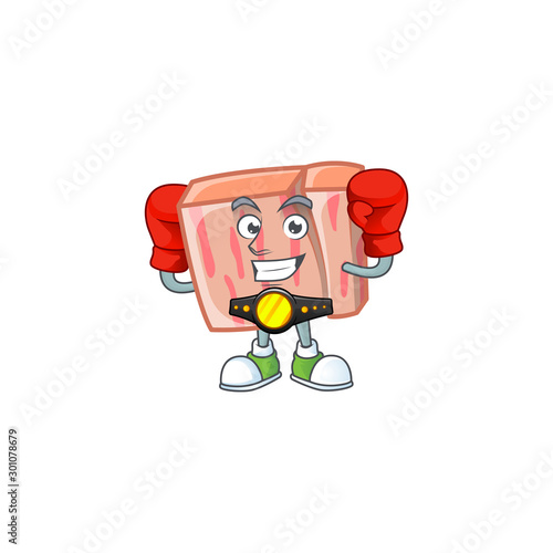 Fresh meat cartoon with boxing character shape
