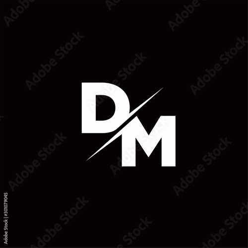 DM Logo Letter Monogram Slash with Modern logo designs template