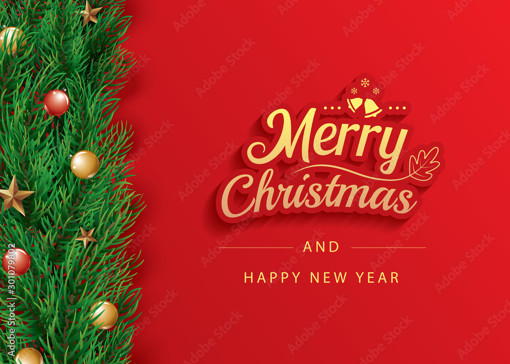 Merry christmas and happy new year greeting card banner template. Use for header website, cover, flyer. Merry christmas and happy new year greeting card banner template. Use for header website, cover, flyer.