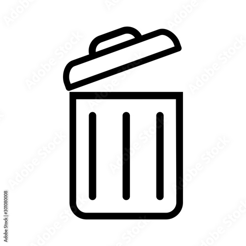 Trash Can Icon Vector Simple Design