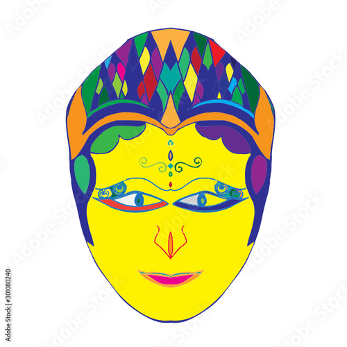 traditional mask illustration for carnival