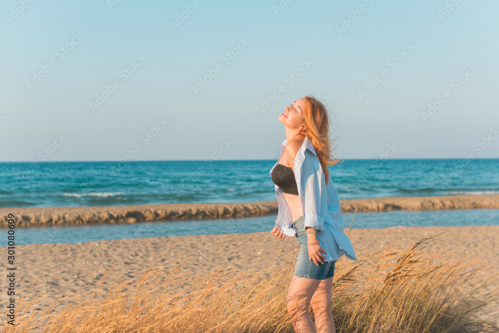 Vogue concept. Plus size model in holidays, modern woman wear casual romantic look . Fashionable lady outdoors portrait Vogue concept. Plus size model in holidays, modern woman wear casual romantic look . Fashionable lady outdoors portrait