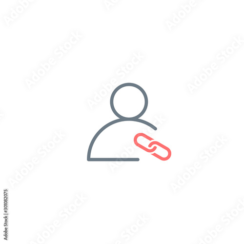 Linear user profile icon with link. Stock Vector illustration isolated on white background