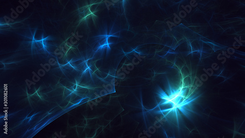 3D rendering abstract colorful fractal light background