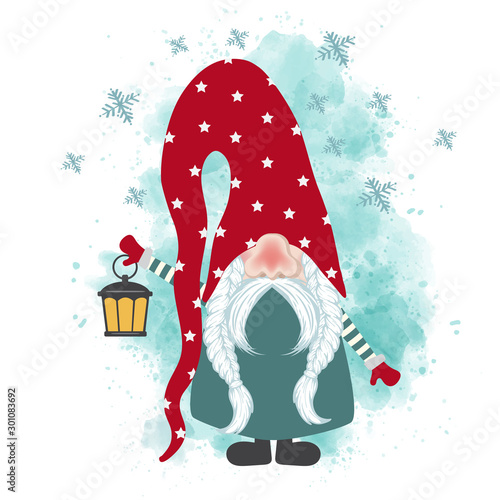  Christmas card with gnome