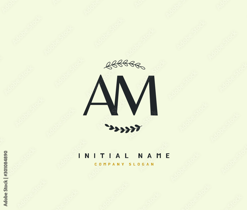 A M AM Beauty vector initial logo, handwriting logo of initial signature, wedding, fashion, jewerly, boutique, floral and botanical with creative template for any company or business. A M AM Beauty vector initial logo, handwriting logo of initial signature, wedding, fashion, jewerly, boutique, floral and botanical with creative template for any company or business.