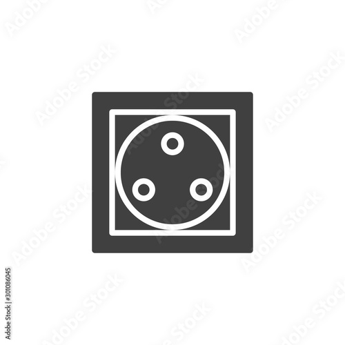 Type D power socket vector icon. filled flat sign for mobile concept and web design. Electrical Outlet glyph icon. Symbol, logo illustration. Vector graphics
