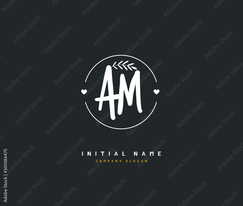 A M AM Beauty vector initial logo, handwriting logo of initial signature, wedding, fashion, jewerly, boutique, floral and botanical with creative template for any company or business. A M AM Beauty vector initial logo, handwriting logo of initial signature, wedding, fashion, jewerly, boutique, floral and botanical with creative template for any company or business.