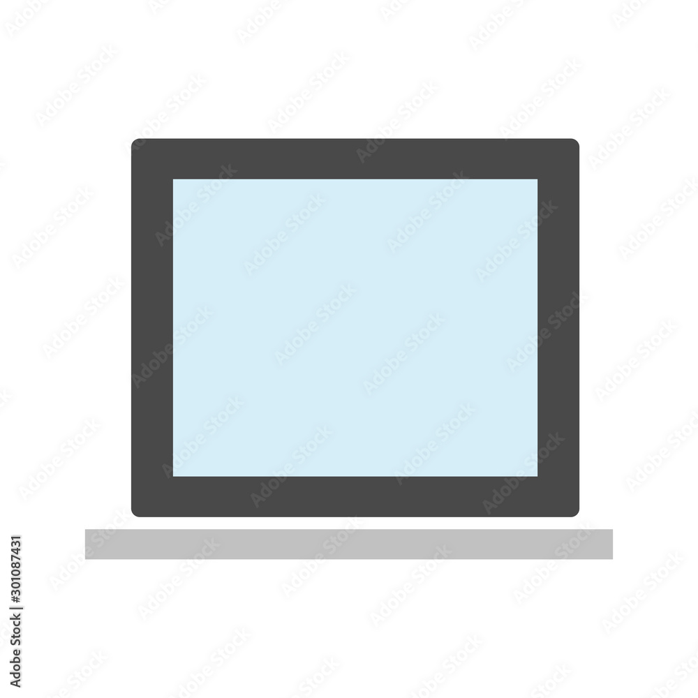 Laptop, tablet pc computer with a white background and colorful apps on a screen. Isolated on a white Laptop, tablet pc computer with a white background and colorful apps on a screen. Isolated on a white