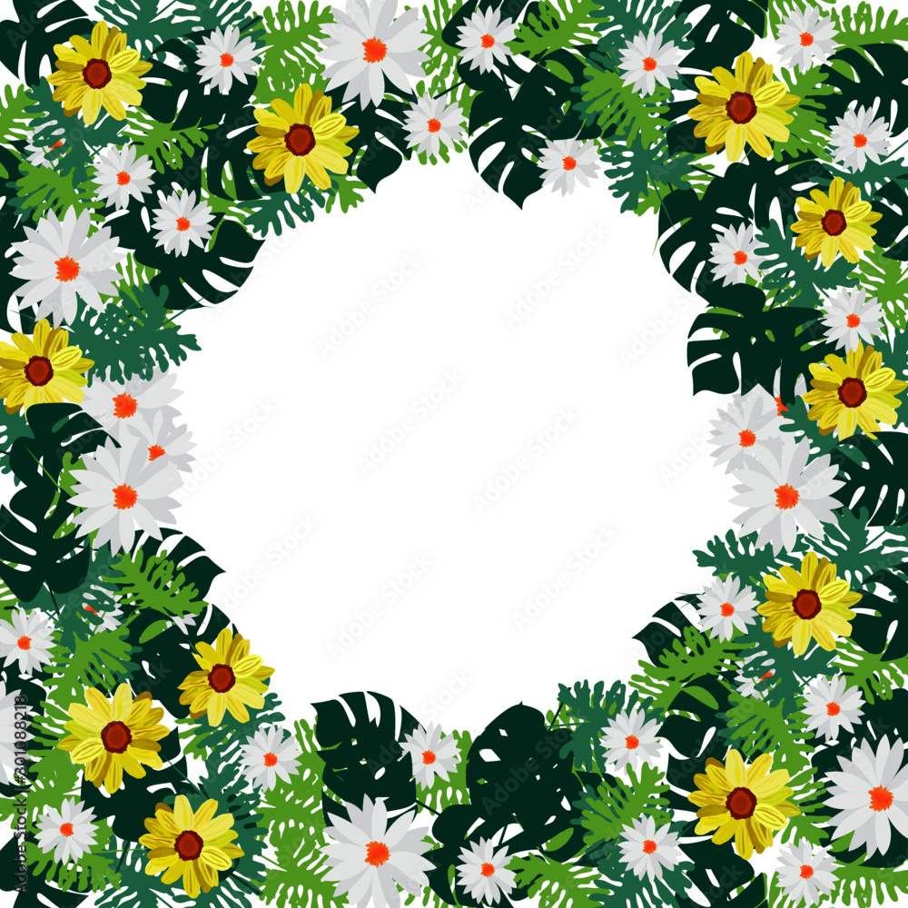 Obraz premium frame with flowers