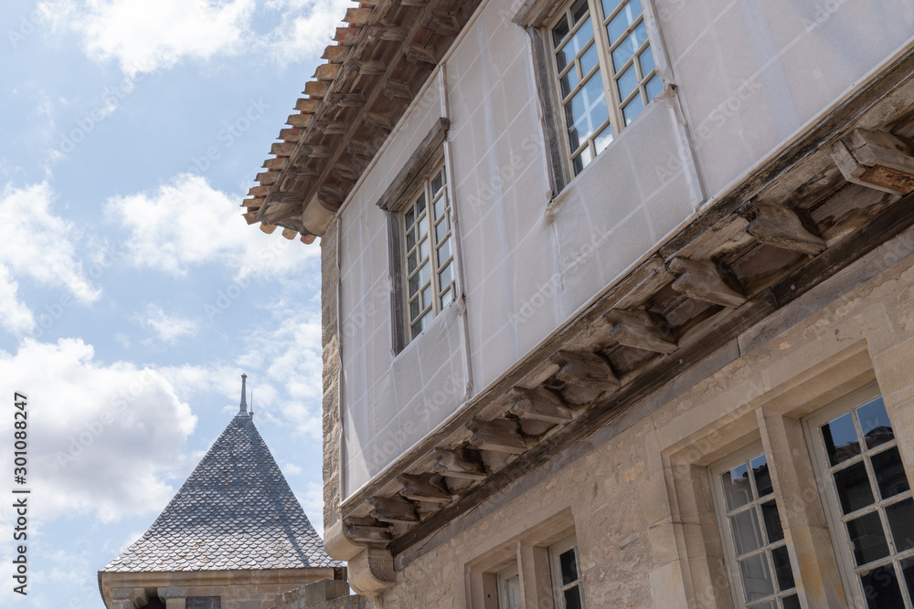 carcassonne house classic in street alley in France