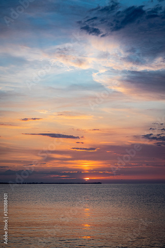 Colourful sunrise at the sea