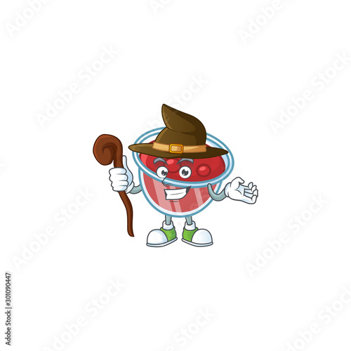 Fresh canberries sauce with witch cartoon character.
