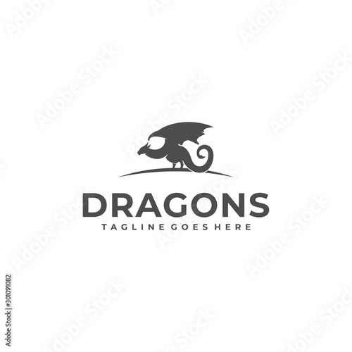 Mythological animal Dragon Design concept Illustration Vector Template