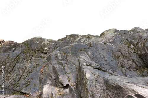 stone Rock cliff isolated on white background.