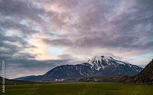 Volcanic landscape of Kamchatka Peninsula.