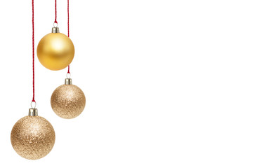 Christmas Ornaments isolated on a white background.