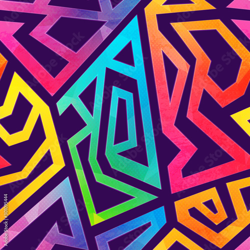 Graffiti geometric pattern wiht grunge effect