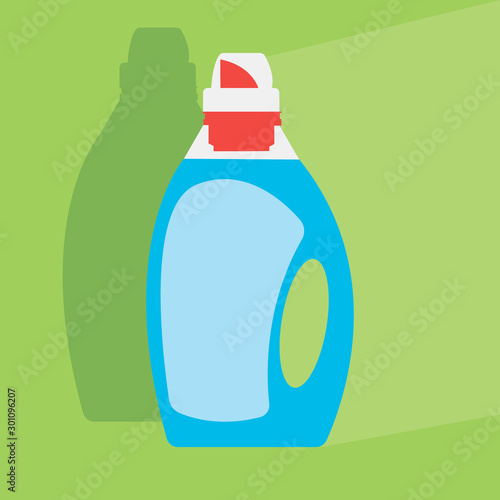 image of dishwashing detergent bottles isolated on white background