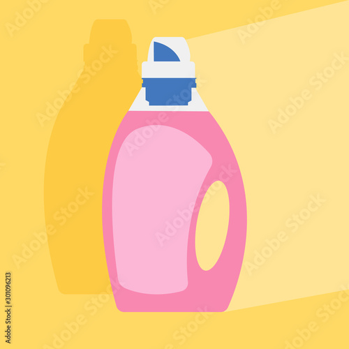 image of dishwashing detergent bottles isolated on white background