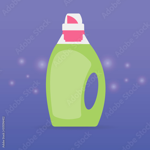 image of dishwashing detergent bottles isolated on white background
