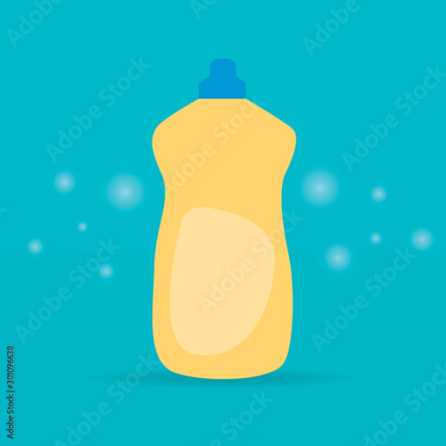 image of dishwashing detergent bottles isolated on white background