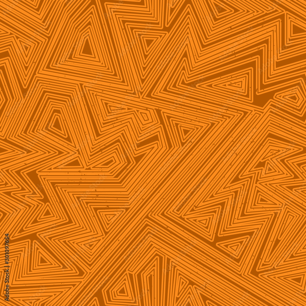 Orange color geometric seamless pattern.