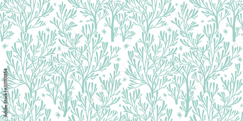 Nature seamless pattern background with forest trees, stars, moon. Hand-drawn, ethnic, floral, retro, doodle, vector tribal design element. Hand drawn woods naive night sky.