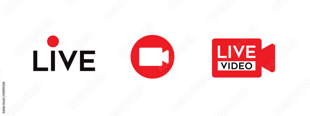 LIVE video icon. LIVE video icon.