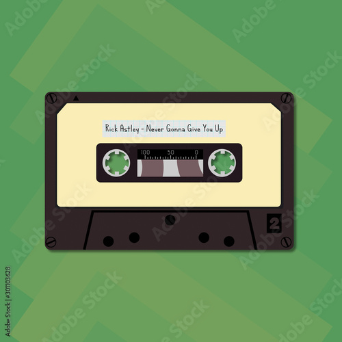 Audio Cassette Detailed Illustration