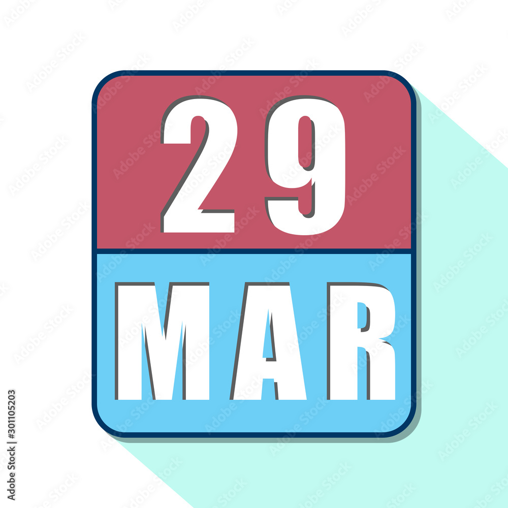 march 29th. Day 29 of month,Simple calendar icon on white background. Planning. Time management. Set of calendar icons for web design. spring month, day of the year concept march 29th. Day 29 of month,Simple calendar icon on white background. Planning. Time management. Set of calendar icons for web design. spring month, day of the year concept