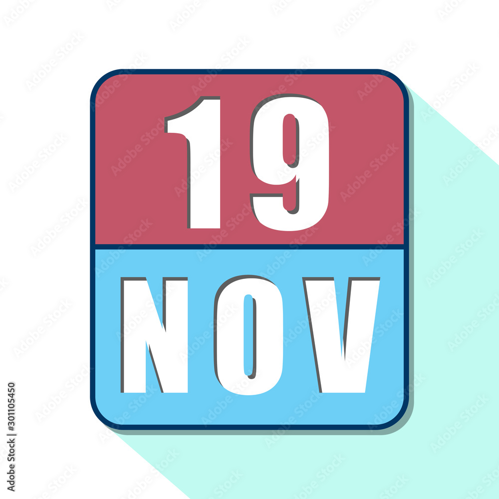 november 19th. Day 19 of month,Simple calendar icon on white background. Planning. Time management. Set of calendar icons for web design. autumn month, day of the year concept november 19th. Day 19 of month,Simple calendar icon on white background. Planning. Time management. Set of calendar icons for web design. autumn month, day of the year concept