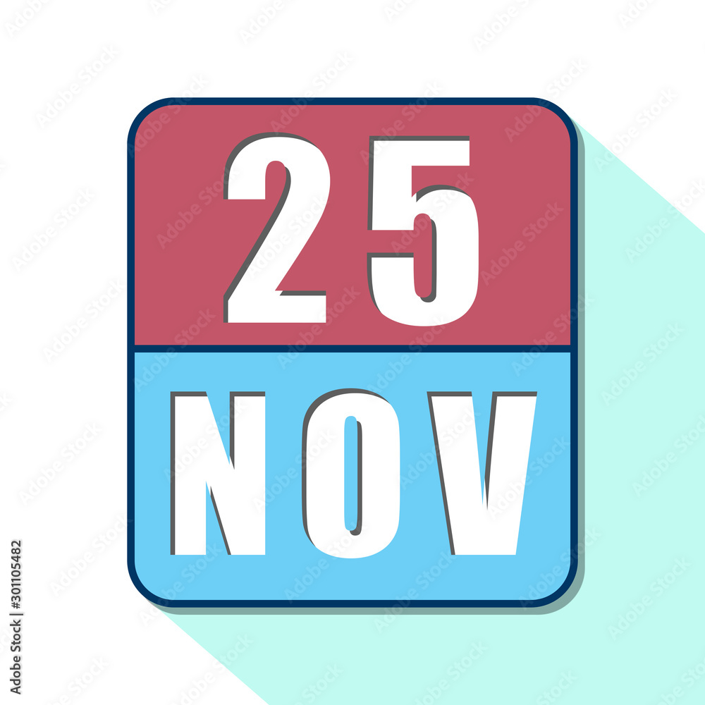 november 25th. Day 25 of month,Simple calendar icon on white background. Planning. Time management. Set of calendar icons for web design. autumn month, day of the year concept november 25th. Day 25 of month,Simple calendar icon on white background. Planning. Time management. Set of calendar icons for web design. autumn month, day of the year concept