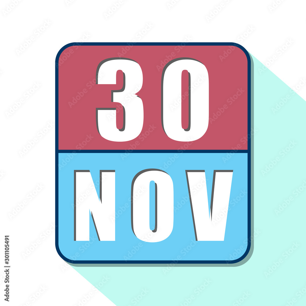 november 30th. Day 30 of month,Simple calendar icon on white background. Planning. Time management. Set of calendar icons for web design. autumn month, day of the year concept november 30th. Day 30 of month,Simple calendar icon on white background. Planning. Time management. Set of calendar icons for web design. autumn month, day of the year concept
