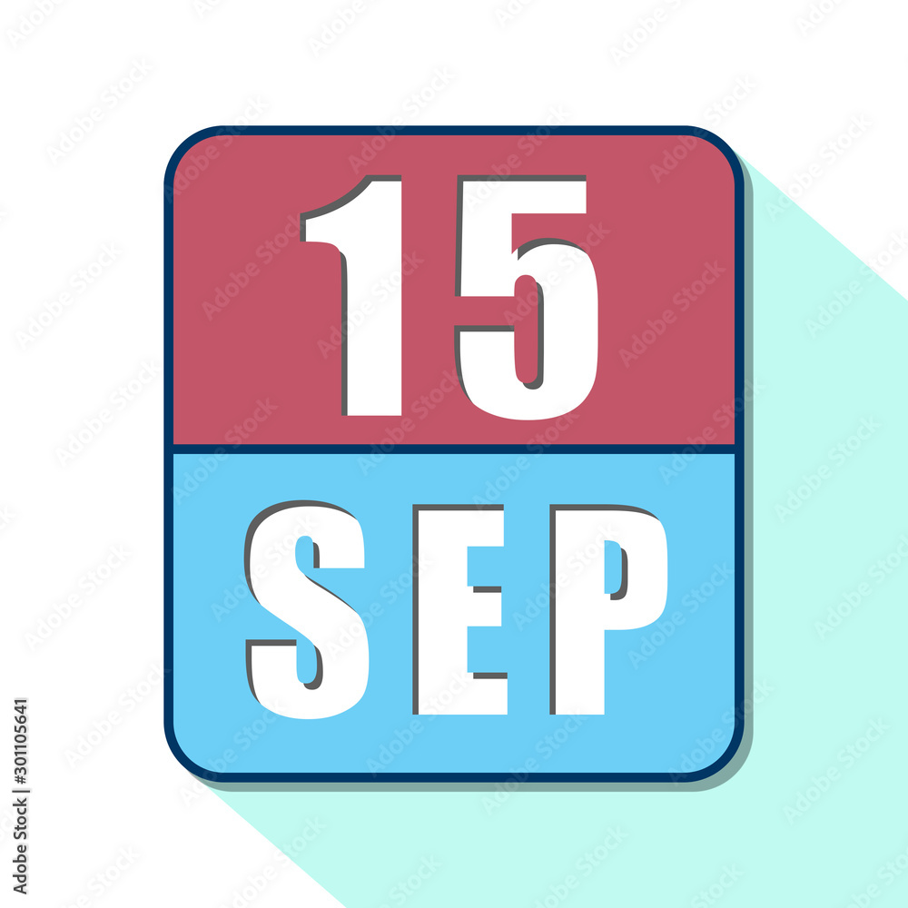 september 15th. Day 15 of month,Simple calendar icon on white background. Planning. Time management. Set of calendar icons for web design. autumn month, day of the year concept september 15th. Day 15 of month,Simple calendar icon on white background. Planning. Time management. Set of calendar icons for web design. autumn month, day of the year concept