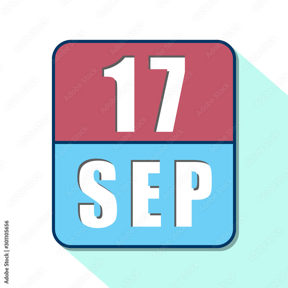 september 17th. Day 17 of month,Simple calendar icon on white background. Planning. Time management. Set of calendar icons for web design. autumn month, day of the year concept september 17th. Day 17 of month,Simple calendar icon on white background. Planning. Time management. Set of calendar icons for web design. autumn month, day of the year concept