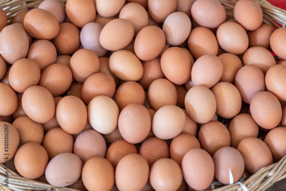 organic chicken eggs sold in market