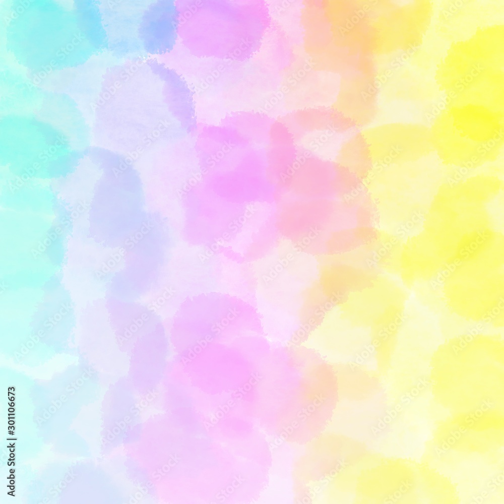 square graphic with round bubbles lavender, pastel yellow and pale golden rod background with space for text or image
