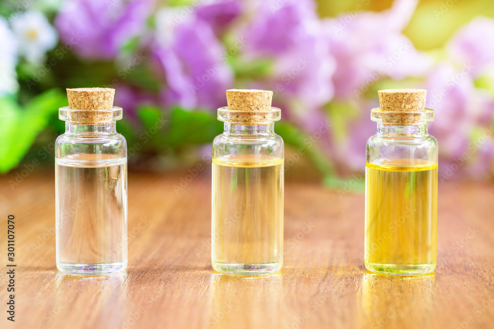 Glass bottle with essential oil Glass bottle with essential oil
