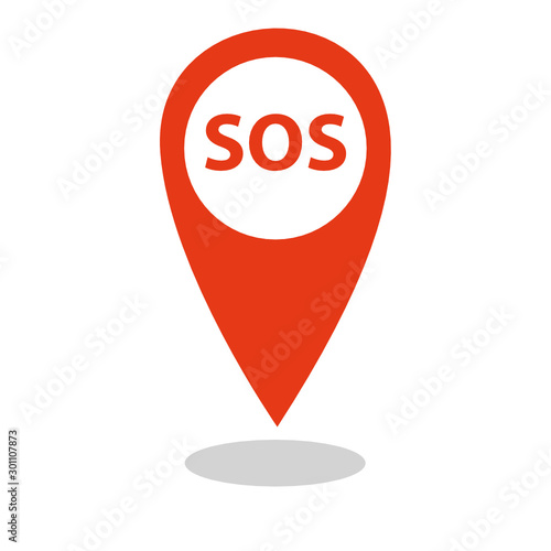 Pinpoint isolated icon. Pin point sign. Pin lokator icon  illustration template. Pinpoint symbol for website, gps navigator, apps, business card.