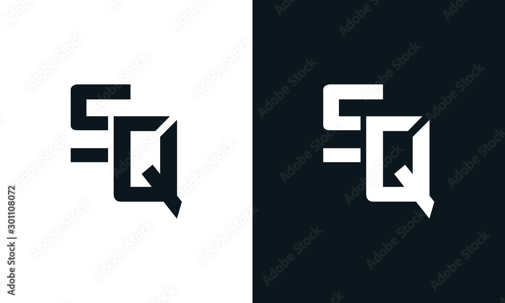 Modern abstract letter SQ logo. This logo icon incorporate with two ...