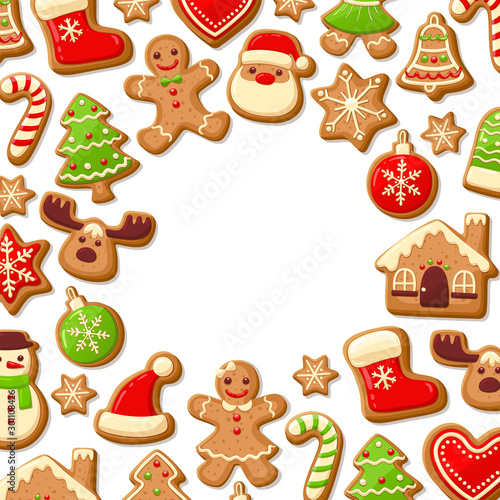 Gingerbread cookies background