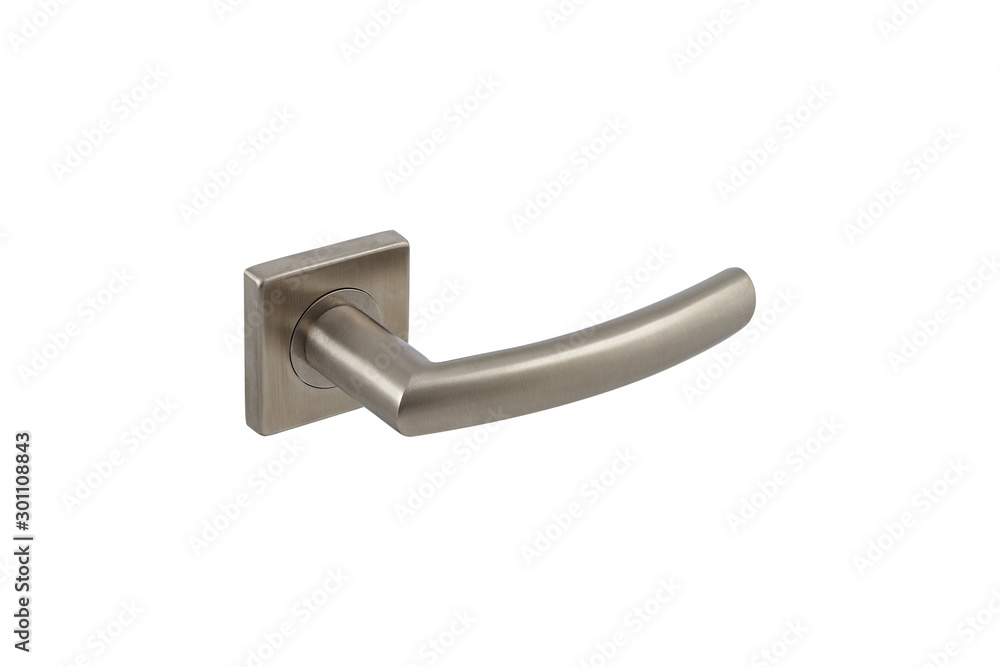 Chrome door handle on a white background. Chrome door handle on a white background.