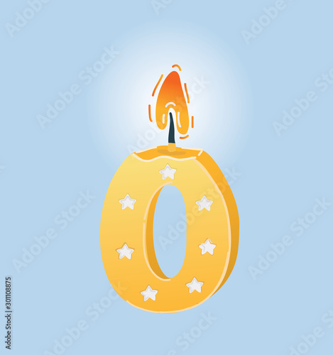 Zero birthday candle