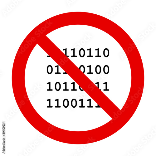 Binärcode und Verbotsschild